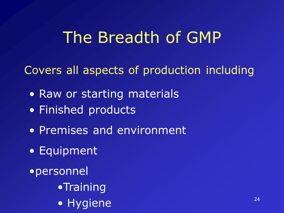 What is a GMP environment ?